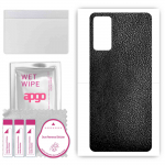 apgo Protective Skin Sticker for the back compatible with Honor 30 Youth Edition, Wrap Film, Foil, Vinyl - Pattern Black Leather