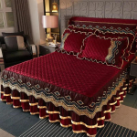 Europieti&scaron;kas senovinis nėrinių aksominis storas lovatiesė labai didelė vestuvinė dygsniuota mink&scaron;ta raukiniais lovatiesė su karaliene 200x220cm 3pcs