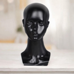 Manekeno ekrano galvutė, pečiai, moteri&scaron;kų stelažų grožio aksesuarų modelis, skirtas parduotuvėms juoda