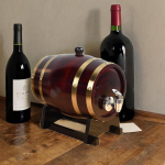 Rankų darbo medinės statinės gėrimų dozatorius su eleganti&scaron;ku stovu 1.5L Retro
