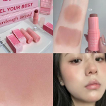Blush Stick Dviejų galų ekspansyvi spalva Natūralus ilgai i&scaron;liekantis matinis makiažas Vienspalvis kreminis Rouge skaistalų lazdelė 02#