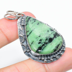 Ruby Zosite Lab-Created Handmade 925 Sterling Silver Jewelry Pendant 2.17 h7c90