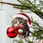 2024 m. Kalėdų Kūrybinis Kitty Automobilis Kabantis Ornamentas Kuprinė Pakabukas Kalėdų namų dekoracijos Dovanų Kalėdų eglutės papuo&scaron;imas
