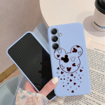 Animacinis ra&scaron;tuotas mink&scaron;tas silikoninis dėklas, skirtas Samsung A55 M35 S24 Xiaomi Redmi Note 13 Pro iPhone Huawei Honor Realme fotoaparato apsauginis smūgiams atsparus dangtelis Samsung Galaxy S9 Plus mėlyna