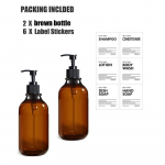 500 ml skysto muilo dozatorius, užpildomas tu&scaron;čias &scaron;ampūno kondicionierius kūno prausimuisi indelis su etikete / lentyna / padėklu vonios kambario virtuvei type 1