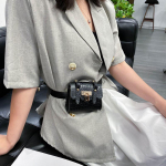 Urban Fashion Waistpack Moteri&scaron;kas krokodilo ra&scaron;to diržas Nauja mini grandinė Dekoratyvinis diržo krep&scaron;ys Madingas kietas Crossbody krep&scaron;ys one size juoda