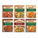 Suhana daržovių prieskonių mi&scaron;iniai - Paneer Butter, Veg Biryani, Paneer Tikka, Rajma Masala, Mutter Paneer, Shahi Malai Kofta - 6 rū&scaron;ių rinkinys, lengva gaminti | 300 gramų