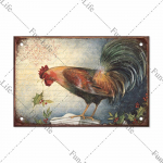 Vi&scaron;tienos plakatas Vintažinis metalinis skardinis i&scaron;kabos lėk&scaron;tė Gaidys vi&scaron;tienos kiau&scaron;inis Retro plaketinis baras Pub Farm Namų sienų dekoras 20x30cm