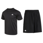 Adidas Patogus Kvėpuojantis Greitai Džiūstantis Laisvas Kasdienis Sportinis Kostiumas Vyrams Sportinė Apranga Juoda HR8727+HR8725 M black