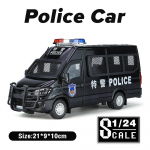 Metalinių automobilių žaislai Mastelis 1/24 IVECO Policijos automobilis Diecast Lydinio Automobilio Modelis Dovana Berniukams Vaikams Vaikams Žaislinės Transporto Priemonės Garsas ir &Scaron;viesa juoda