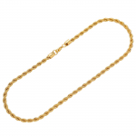 Auksinė grandinėlė su titano plieno apykakle, 3 mm, 24 colių, 60 cm geltona