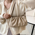 Ni&scaron;inio dizaino madingas paprastas krep&scaron;ys moterims, retro tekstūros kurjerio krep&scaron;ys, populiarus klostuotas krep&scaron;ys po pažastimi