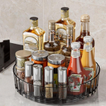 360 Besisukantis padėklas Prieskonių lentynos laikymo pasukamas pagrindas Virtuvės tvarkyklė virtuvei