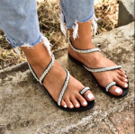 Plok&scaron;ti sandalai, moteri&scaron;kos &scaron;lepetės, atviri nosiai Moteri&scaron;ki madingi paplūdimio batai Retro spalvos perliniai &scaron;lepetės sandalai, skirti laisvalaikio slankiojančioms moterims 35 balta