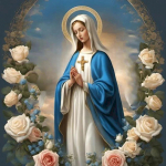 5D PASIDARYK PATS Deimantų tapyba Mergelė Marija Rožė Pilnas Kvadratinis Apvalus Siuvinėjimas Mozaika Religija Gėlė Namų Dekoravimas Full Round 20x20CM