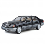 1/24 mastelio BENZ W140 S320 SEL gatvės leidimas lydinio retro senas automobilis modelis metalinis klasikinis automobilis transporto priemonės modelis garsas &scaron;viesa vaikams žaislai dovana juoda