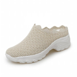 Foreign trade new model without heel and one pedal, women's lazy thick-soled hollow mesh casual bag head half-drag women's shoes 36