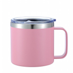 14oz kavos puodelis su rankena Yeti termosas nerūdijančio plieno vakuuminis izoliuotas terminis alaus puodelis kelioninis termosas su sandariu dangteliu 14oz (410ml) rožinė