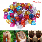 100 x &bdquo;pasidaryk pats&ldquo; dredo karoliukai, reguliuojami plaukų pynimo žiedai, rankogalių segtukai 100Pcs