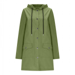 Moteri&scaron;ka Stripe Stripe nuo lietaus lauko plius vandeniui atspari lietpaltis su gobtuvu, atspari vėjui XXXL armijos žalia spalva