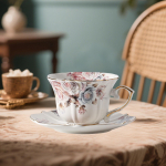 Coffee Mug,Tea Cup Commercial Use Floral Design Gifts with Handles,Easy to Clean 200ml Capacity Home