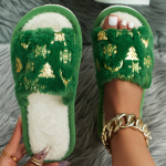 &Scaron;ventinės kalėdinės ponios &scaron;lepetės: Mink&scaron;ta vilna, EVA padas, skalbimas rankomis arba sausas valymas, animacinis pie&scaron;inys 44-45