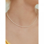 Mažas ovalus perlinis vėrinys_Nz1099 Original Rhodium Plated