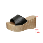 Madingos Aphixta Odinės Vasarinės &Scaron;lepetės 9cm Plei&scaron;tuoti Kulniukai &Scaron;lepetės Moteri&scaron;kos Platforminės Mulers Sandalai Klumpės &Scaron;lepetės Didelis Dydis 43 35 juoda
