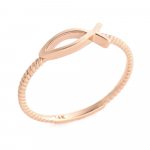 [Bnbgold] 14K linijos žuvies pynimo žiedas Srs35189 14K white gold / Size: 09