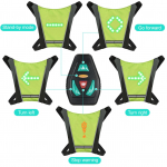 LED posūkio signalo dviračių pakuotė su USB įkraunama &scaron;viesą atspindinčia liemene su posūkio indikatoriumi, saugos LED kuprinė pilka