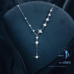 Eleganti&scaron;kas sterlingų sidabro žvaigždės karoliai moterims - Puiki dovana metinėms, gimtadieniui ar Valentino dienai Sterling Silver