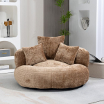 Sofa - MUVOE - Lazy Boy - Rudo veliūro - Patogi gulto kėdė - Auk&scaron;tas atlo&scaron;as ruda