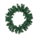 Couronne de No&euml;l - 40 x 6 x 40 cm - Plastique - Vert - D&eacute;coration int&eacute;rieure žalia