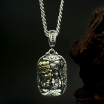 S925 sterlingas sidabro Zakiram pakabukas - Etniniai retro papuo&scaron;alai su Tibeto turto dievu, Unisex vėrinys 925 Silver