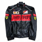 F1 Lenktynininko Kostiumas Siuvinėta Odinė Striukė - Harley Retro Motociklo Stilius, Medvilninis Važiavimo Kostiumas, PU Striukė L