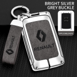 Ratlankių dangteliai Automobilio TPU Cinko Lydinio Raktų Dėklas Mai&scaron;elis Renault Koleos Captur Kadjar Megane Clio Talisman Scenic Arkana Automobilio Raktų Grandinėlė Automobilio gray