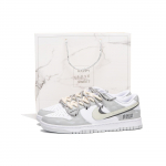 Nike Dunk Oda Padengimas Neslystantis Atsparus Smūgiams Atsparus Dilimui Žemi Kateboardo Batai Vyri&scaron;ki Balti Pilki DV0831-101(Komanda59-) 43