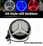 Automobilio lipdukas Mercedes Benz Automobilio priekinių grotelių logotipas &Scaron;viesos veidrodžio pavir&scaron;ius LED ženklelis Emblema &Scaron;viečianti dekoratyvinė &scaron;viesa For Mercedes Ben Emit red light