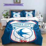Cardiff City futbolo klubo logotipas Ra&scaron;tas Patalynės komplektas, Antklodės komplektas Antklodės užvalkalas Pagalvės užvalkalas Namų gimtadienio dovana (1 * antklodės užvalkalas + 2 * pagalvės užvalkalai, be &scaron;erdies) 135x200cm