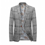 Vyri&scaron;kas laisvalaikio kostiumas Korėjos versijos Slim Fit Madingo languoto vyri&scaron;ko kostiumo Vienvietė vakarieti&scaron;ka striukė XL