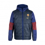 Nike Barcelona 21-22 sezono sportinis laisvalaikio &scaron;iltas medvilninis džemperis su gobtuvu vyri&scaron;kas striukė tamsiai mėlynas DM0607-451 XXL