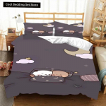 Kawaii Bubu ir Dudu 3D spausdinimo anime patalynės komplektas Antklodės užvalkalas Antklodė Lova Vienvietė Twin Pilna King Queen Dydžio Patalynės Komplektas Vaikams 135x200cm