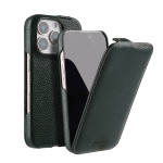 Melkco natūralios odos telefono dėklas, skirtas iPhone 16 Pro Max 17 Air 17Pro16E 15 Plus 14 13 Mini 12 11 X XS Max XR, vertikalus atverčiamas dangtelis iPhone Air žalia