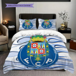Porto futbolo klubo emblemos patalynė (1 * antklodės užvalkalas + 2 * pagalvės užvalkalai, be &scaron;erdies) 2D plok&scaron;čias Kalėdų gimtadienio dovana Antklodės užvalkalas ir pagalvės užvalkalas 135x200cm