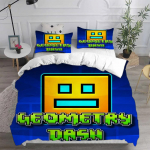 Geometry Dash Patalynės Komplektai Antklodė Antklodė Lovos Užtiesalas Antklodės Užvalkalas Pagalvės Užvalkalas 2-3 Vnt. Komplektai Miegamojo Dekoras Namų Reikmenys 135x200cm