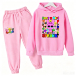 Sprunki vaiki&scaron;ki drabužiai Hoodies+kelnės Amžius 2-12 Berniukas Mergaitė Incredibox Anime figūrėlės Megztinis Pavasaris Ruduo Megztinis vaikams Rinkiniai 160 pink