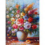 Deimantiniai rankdarbiai, namų dekoras, deimantinio kryželio siuvinėjimo gėlių puok&scaron;tė, apvalus grąžtas, deimantinis siuvinėjimas 20X30CM