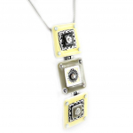 Les Tr&eacute;sors De Lily [D9682] - Collier Cr&eacute;ateur 'Esmeralda' Blanc Gris balta