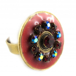 Les Tr&eacute;sors De Lily [E2592] - Bague Cr&eacute;ateur 'Byzance' Rouge raudona