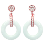 Les Tr&eacute;sors De Lily [L4689] - Boucles Plaqu&eacute; Or 'Sissi' blanc c&eacute;ramique (rose gold) - 20x12 mm